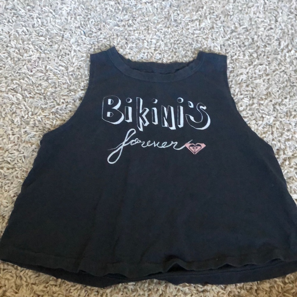 cute dark grey cutoff crop tank